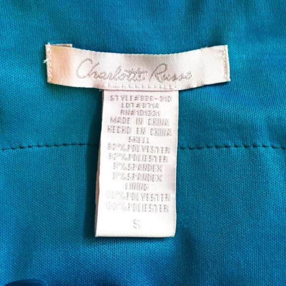 Teal Pleated Satin Dress with Black Lace NWOT S - Picture 8 of 8